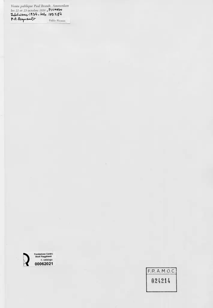 Anonimo , Picasso, Pablo - sec. XX - Interieur , retro