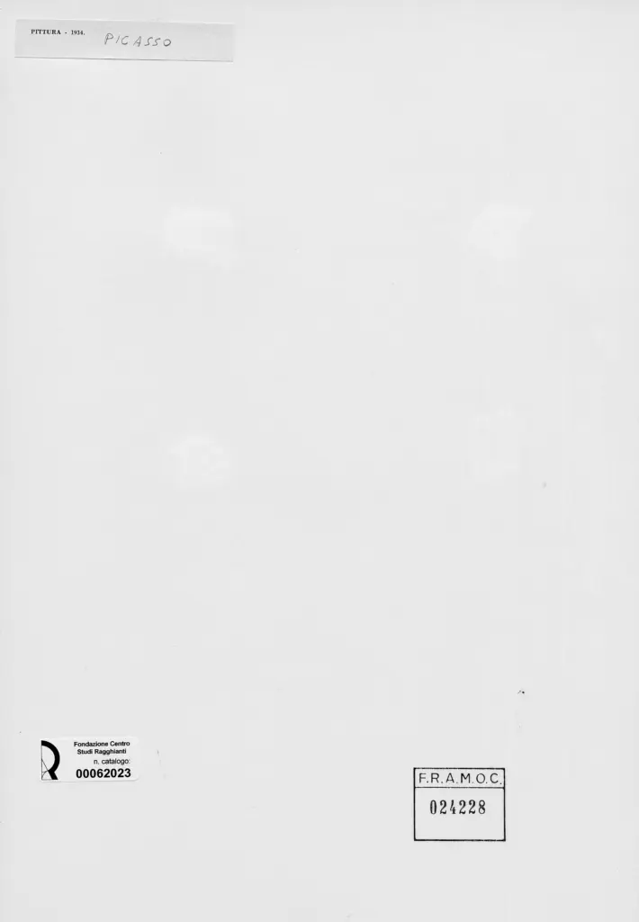 Anonimo , Picasso, Pablo - sec. XX - Natura morta , retro