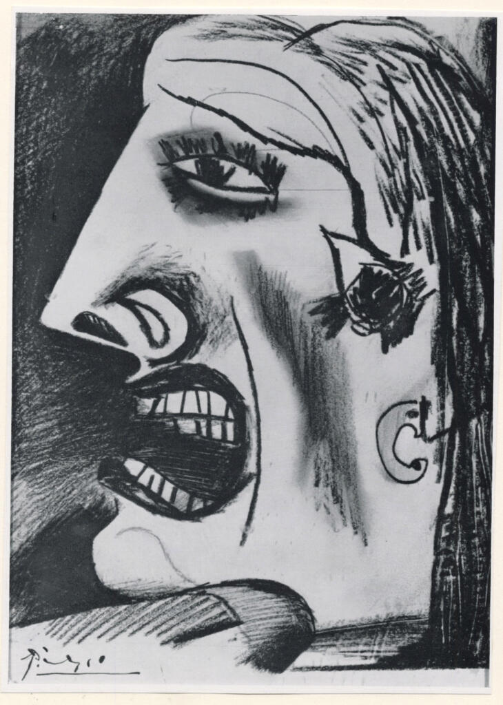 Anonimo , Picasso, Pablo - sec. XX - Femme hurlant sa Douleur , fronte