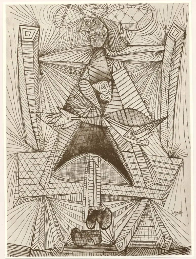 Anonimo , Picasso, Pablo - sec. XX - Donna su una sedia , fronte