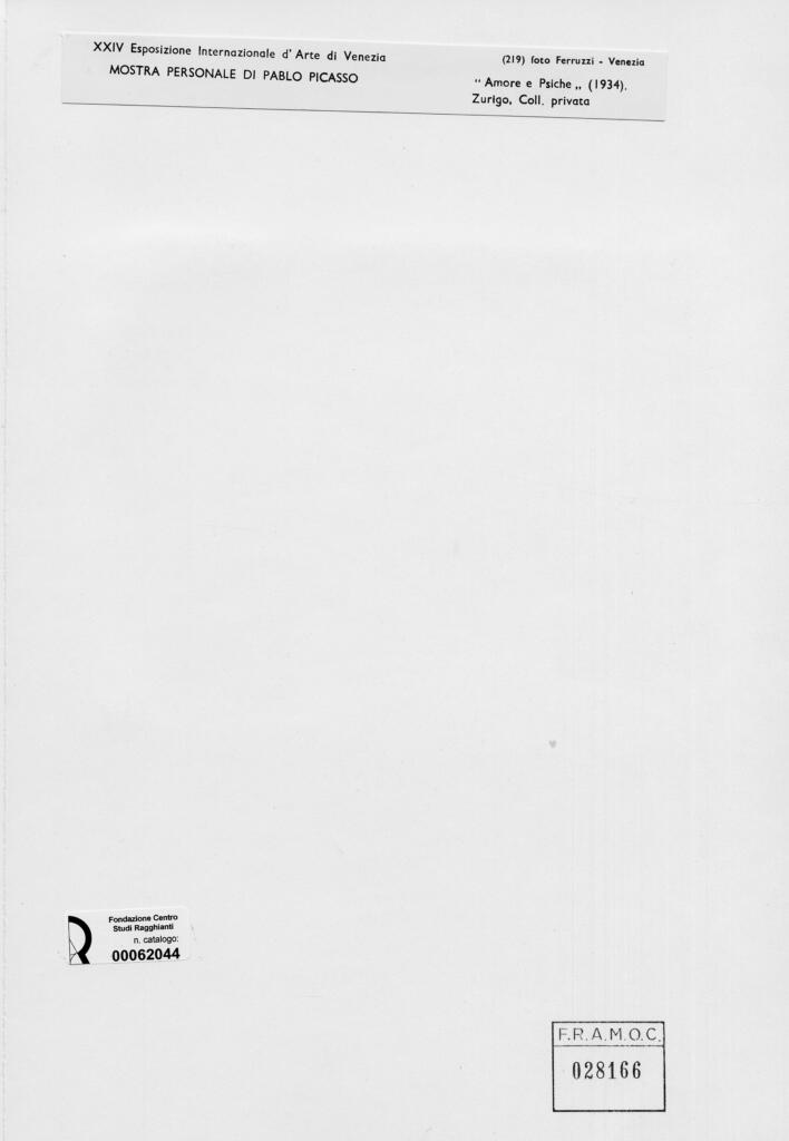 Fotografia Ferruzzi , Picasso, Pablo - sec. XX - Amore e Psiche , retro