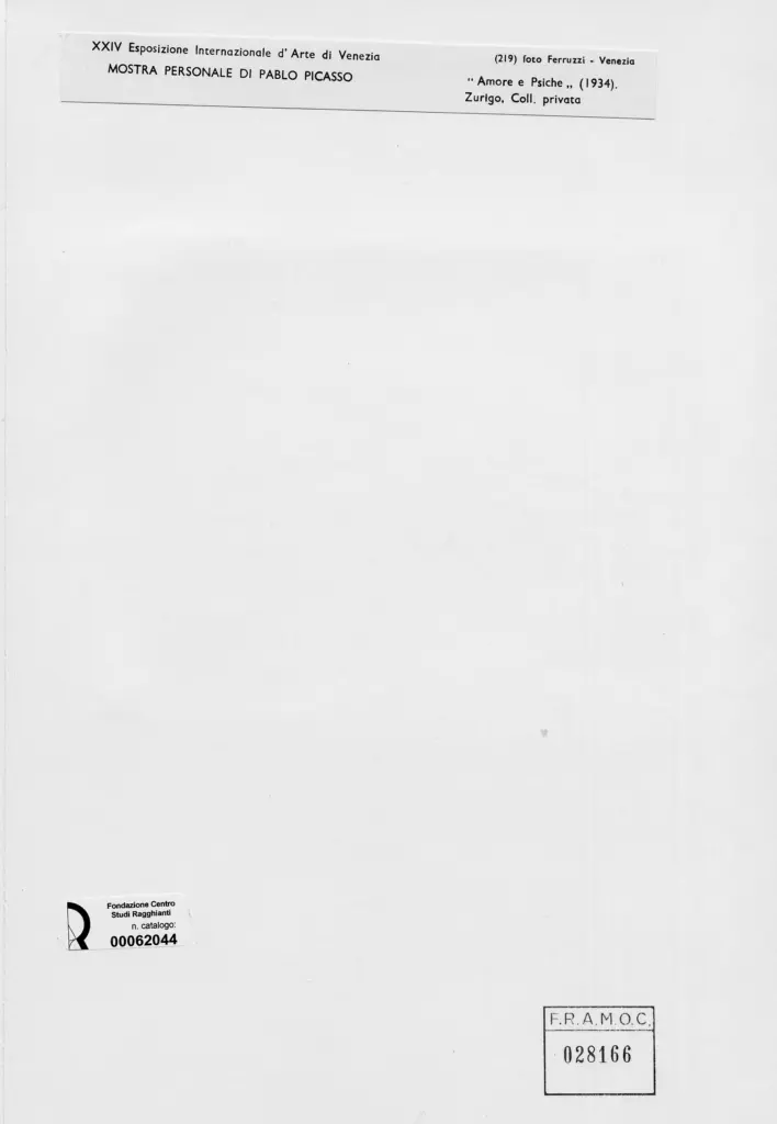 Fotografia Ferruzzi , Picasso, Pablo - sec. XX - Amore e Psiche , retro