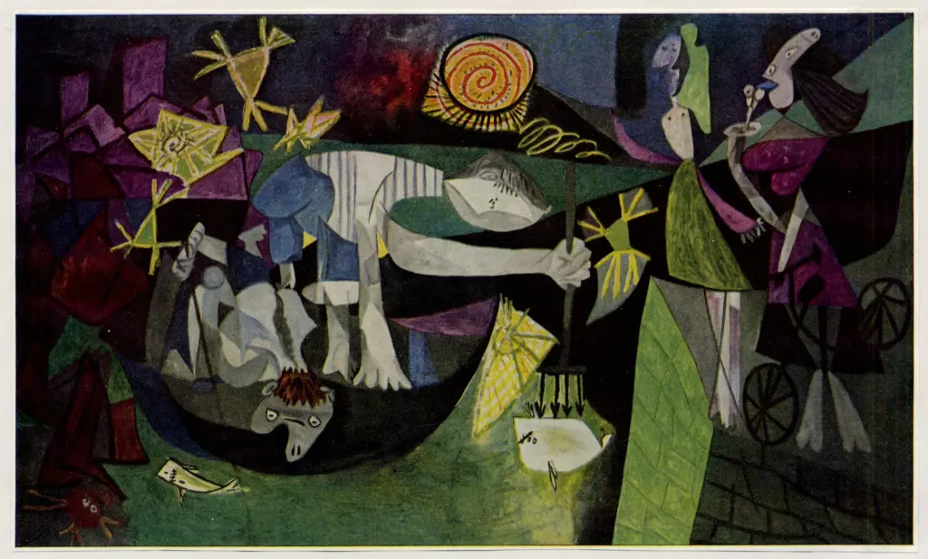 Anonimo , Picasso, Pablo - sec. XX - Pescatori di notte ad Antibes , fronte