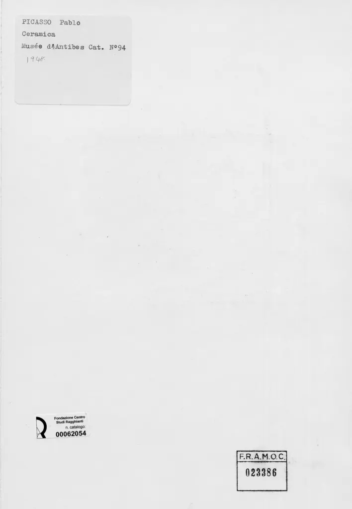 Anonimo , Picasso, Pablo - sec. XX - Vassoio , retro