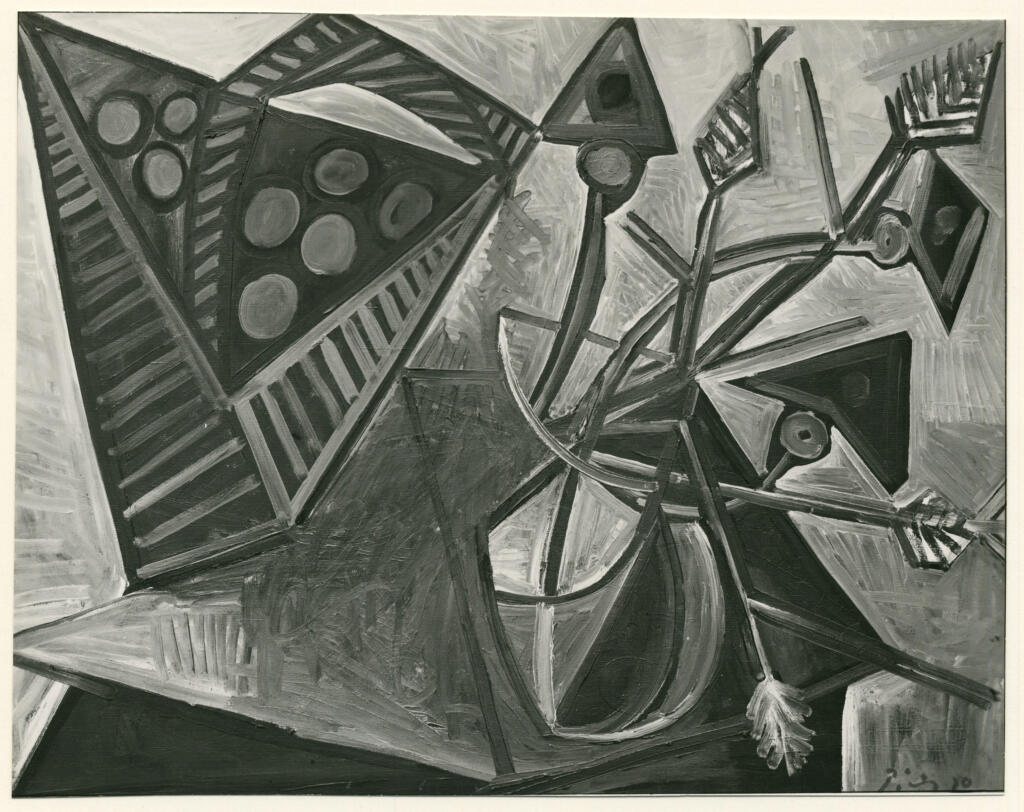 Fotografia Ferruzzi , Picasso, Pablo - sec. XX - Natura morta con vaso e cesta di frutta , fronte