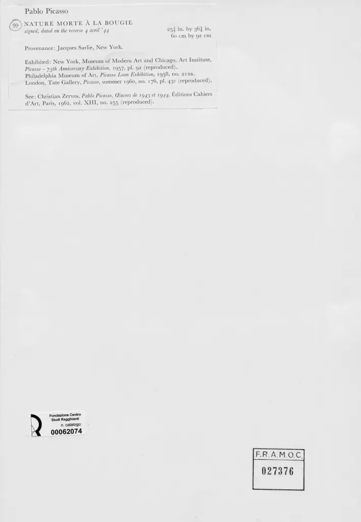 Anonimo , Picasso, Pablo - sec. XX - , retro