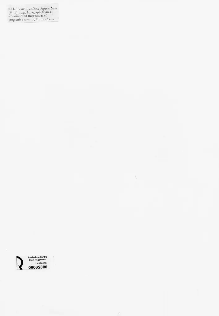 Anonimo , Picasso, Pablo - sec. XX - Les Deux Femmes Nues , retro