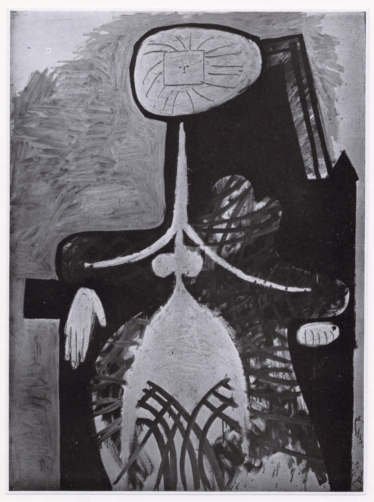 Anonimo , Picasso, Pablo - sec. XX - Femme assise à la main droit pendante , fronte