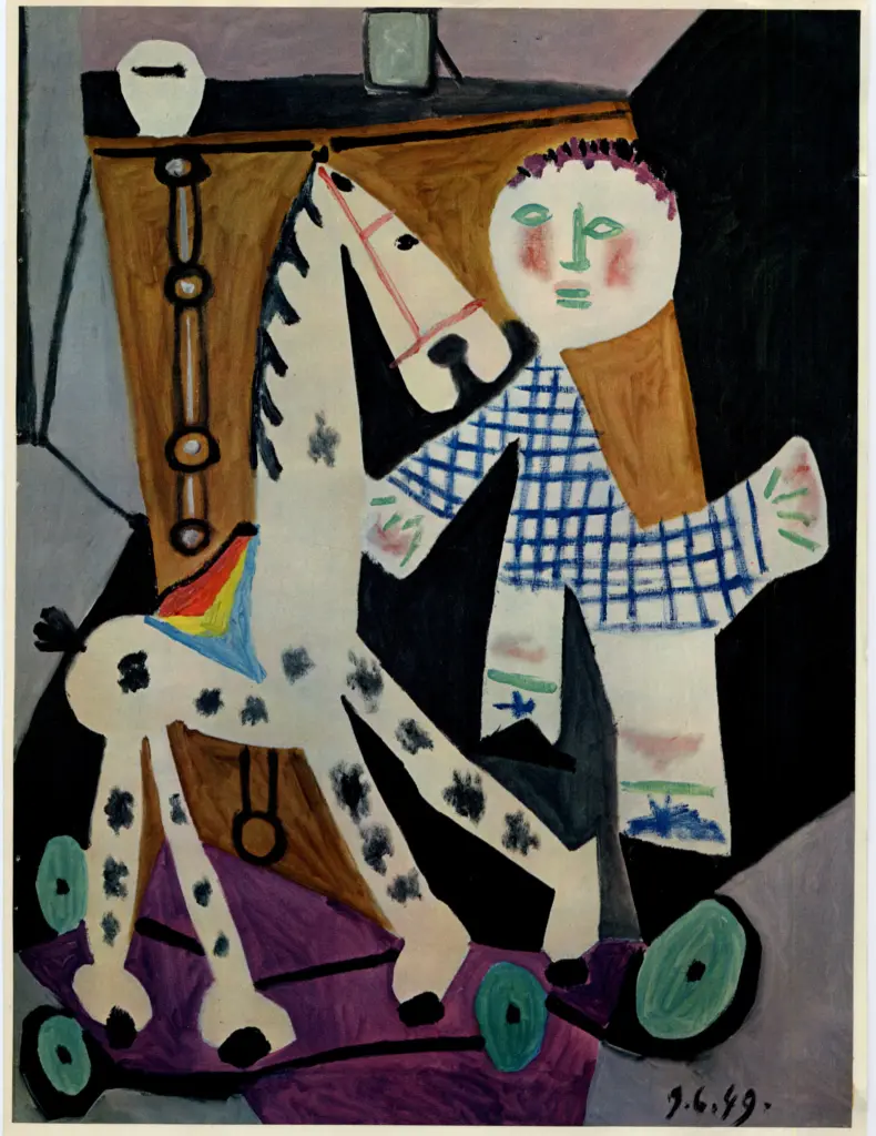 Picasso, Pablo , Bambino con cavallo a dondolo