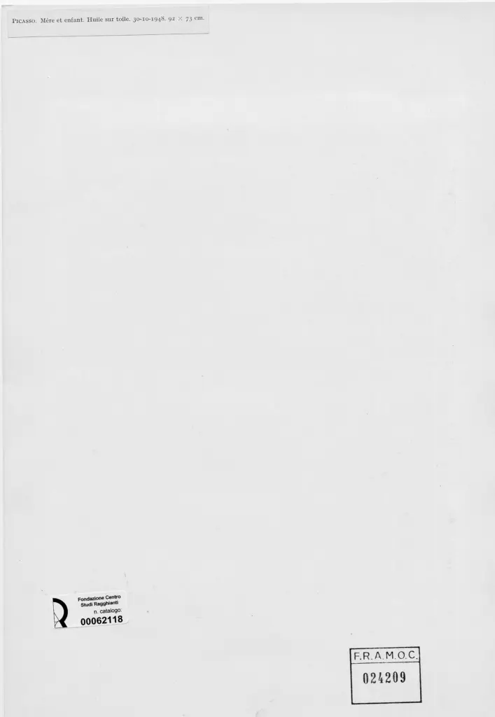 Anonimo , Picasso, Pablo - sec. XX - M&egrave;re et enfant , retro