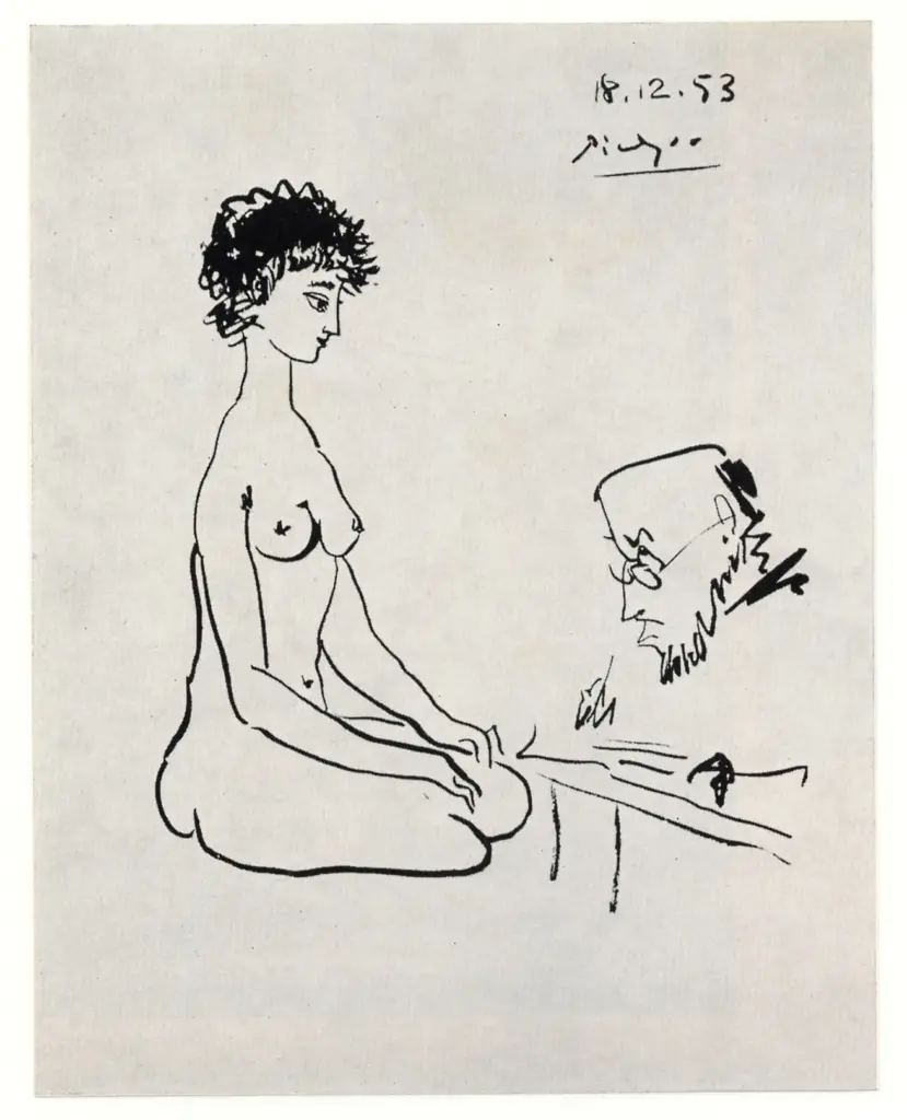 Anonimo , Picasso, Pablo - sec. XX - Maler und Model , fronte