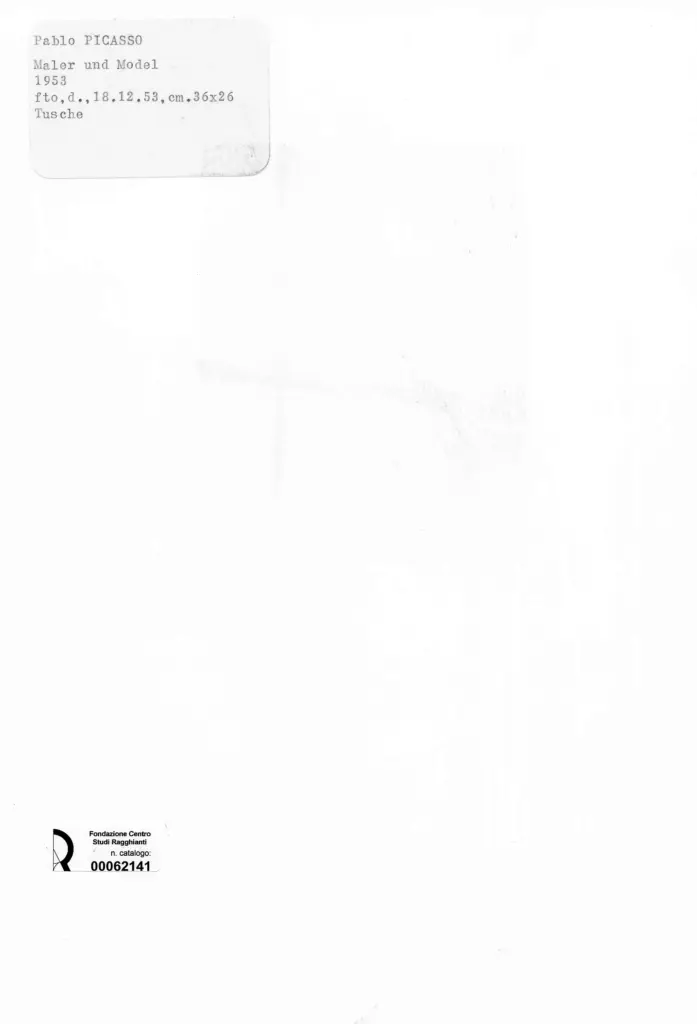 Anonimo , Picasso, Pablo - sec. XX - Maler und Model , retro