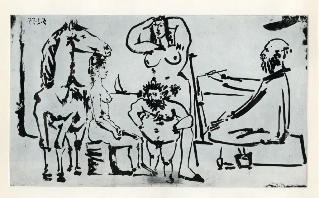 Anonimo , Picasso, Pablo - sec. XX - Der maler am strand , fronte