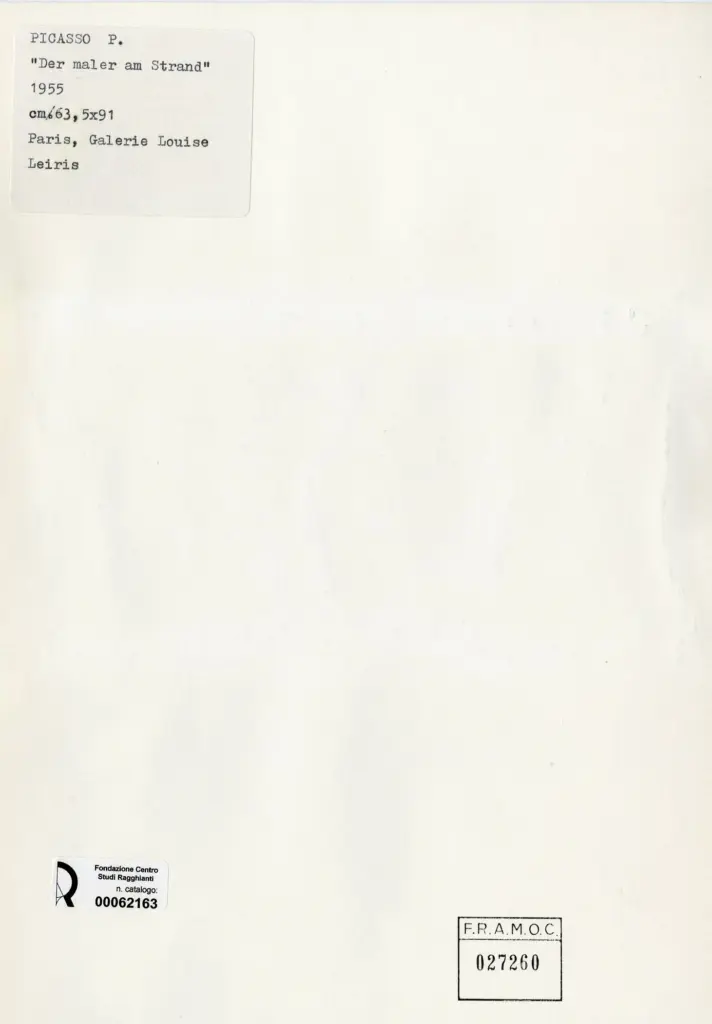 Anonimo , Picasso, Pablo - sec. XX - Der maler am strand , retro