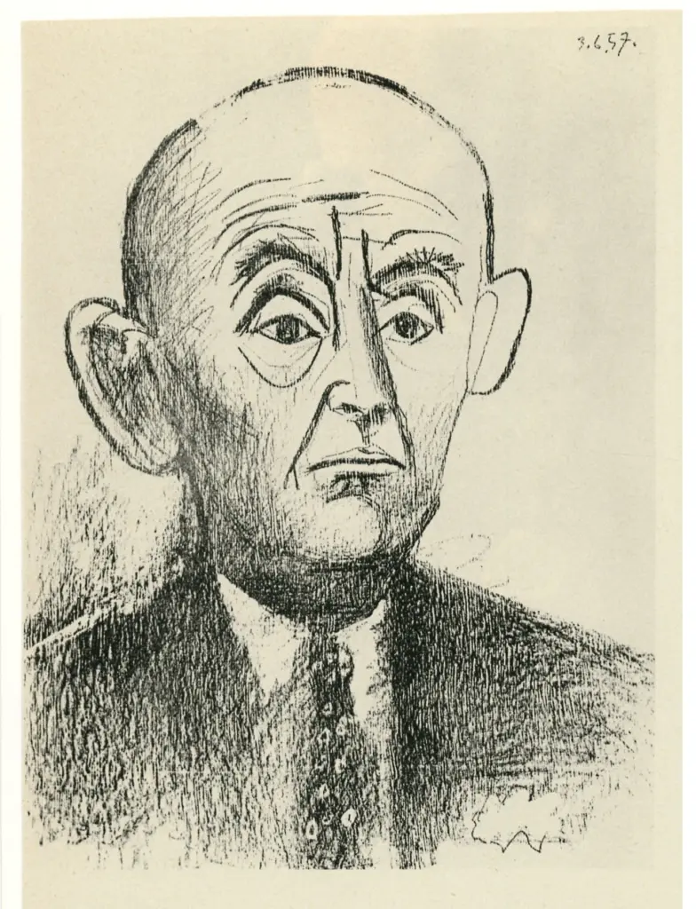 Anonimo , Picasso, Pablo - sec. XX - Ritratto di Daniel Henry Kahnweiler , fronte