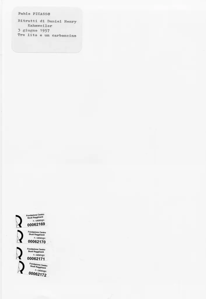 Anonimo , Picasso, Pablo - sec. XX - Ritratto di Daniel Henry Kahnweiler , retro