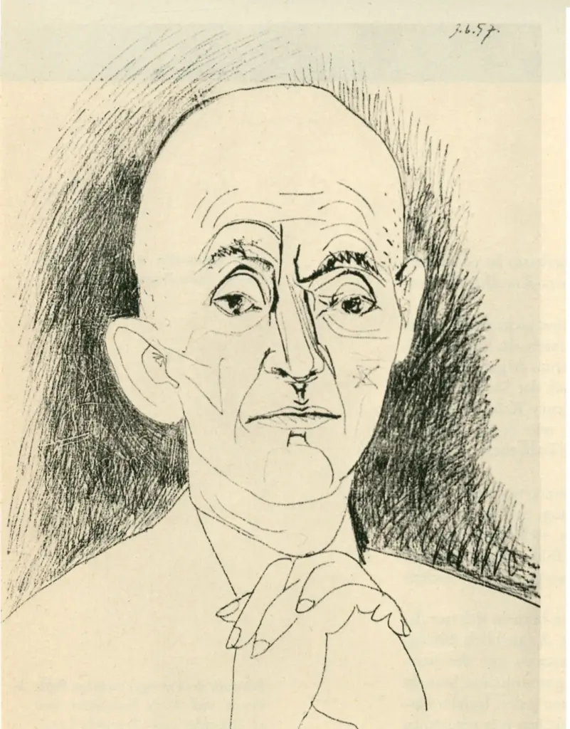 Anonimo , Picasso, Pablo - sec. XX - Ritratto di Daniel Henry Kahnweiler , fronte