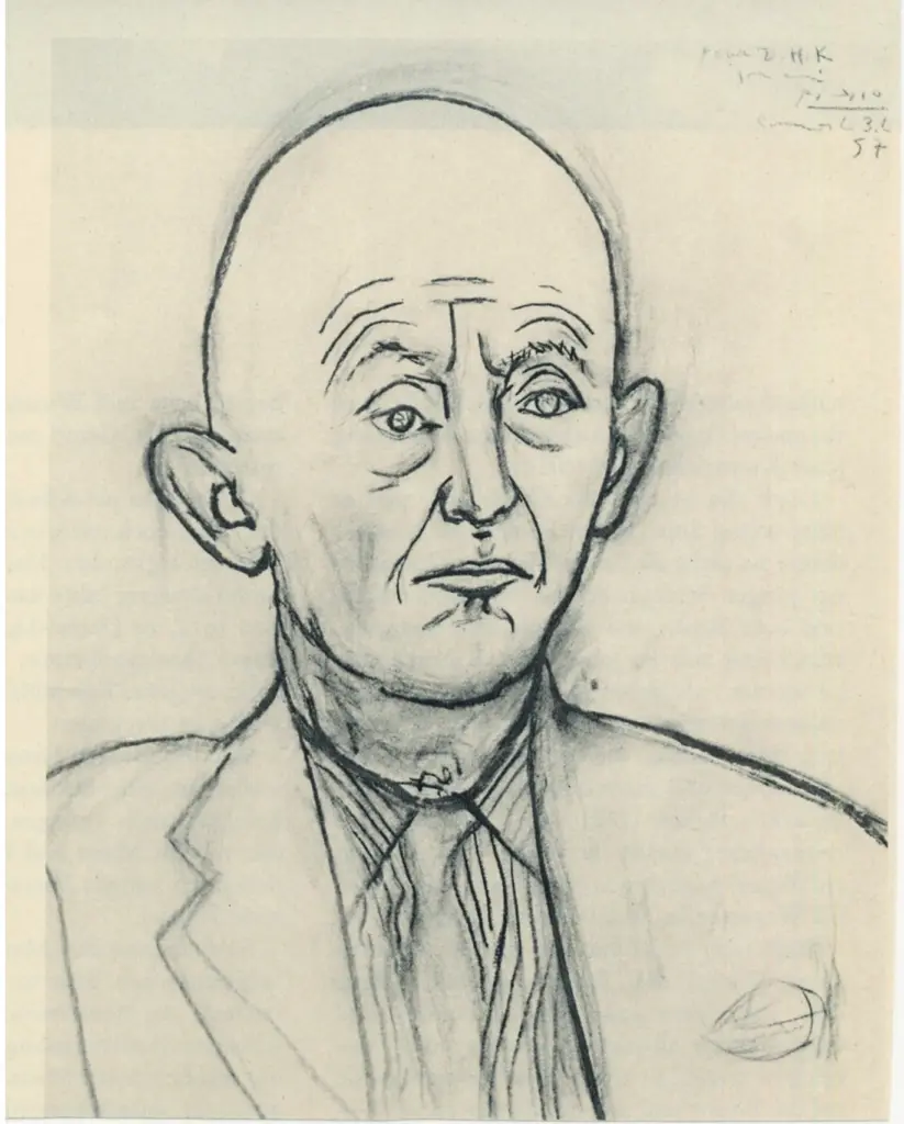 Anonimo , Picasso, Pablo - sec. XX - Ritratto di Daniel Henry Kahnweiler , fronte
