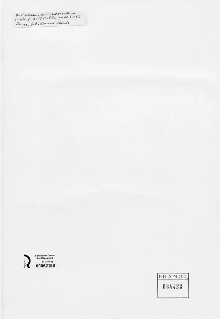 Anonimo , Picasso, Pablo - sec. XX - La conversation , retro