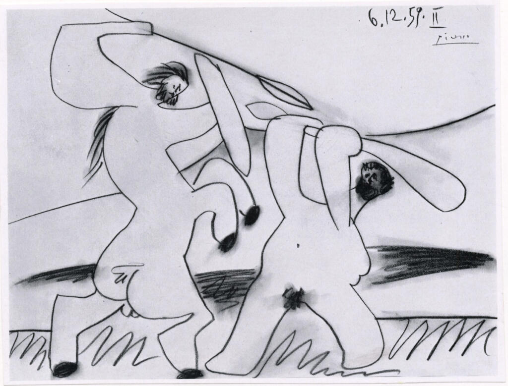 Anonimo , Picasso, Pablo - sec. XX - Combat entre un Centaure et un Homme , fronte