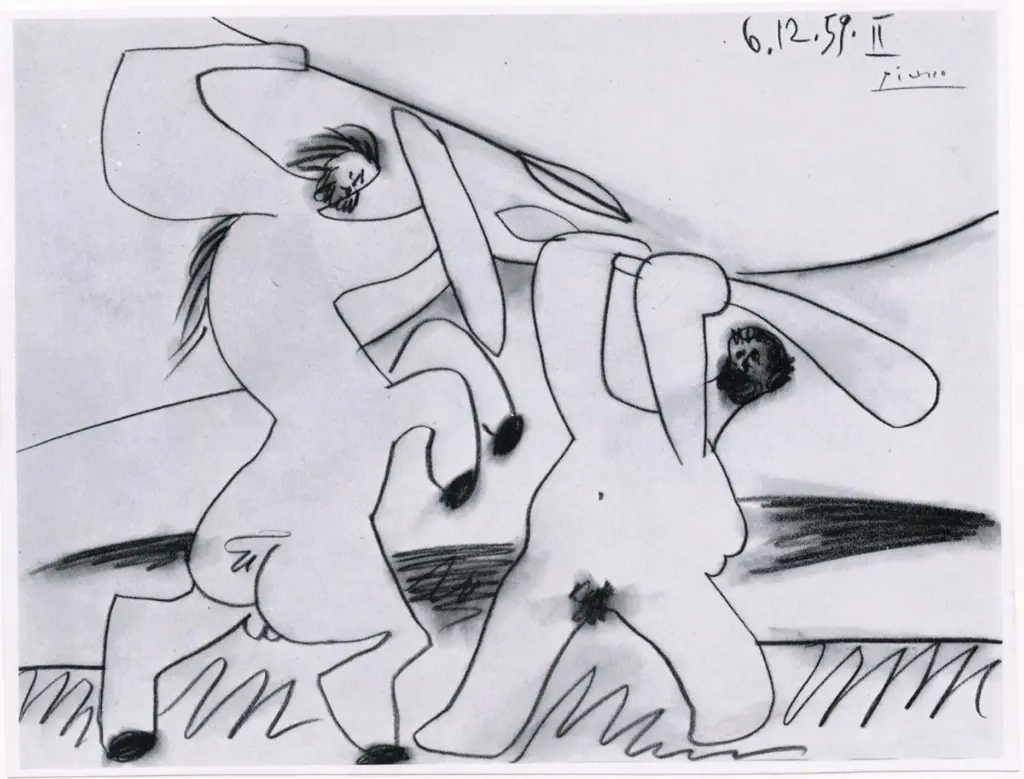 Anonimo , Picasso, Pablo - sec. XX - Combat entre un Centaure et un Homme , fronte