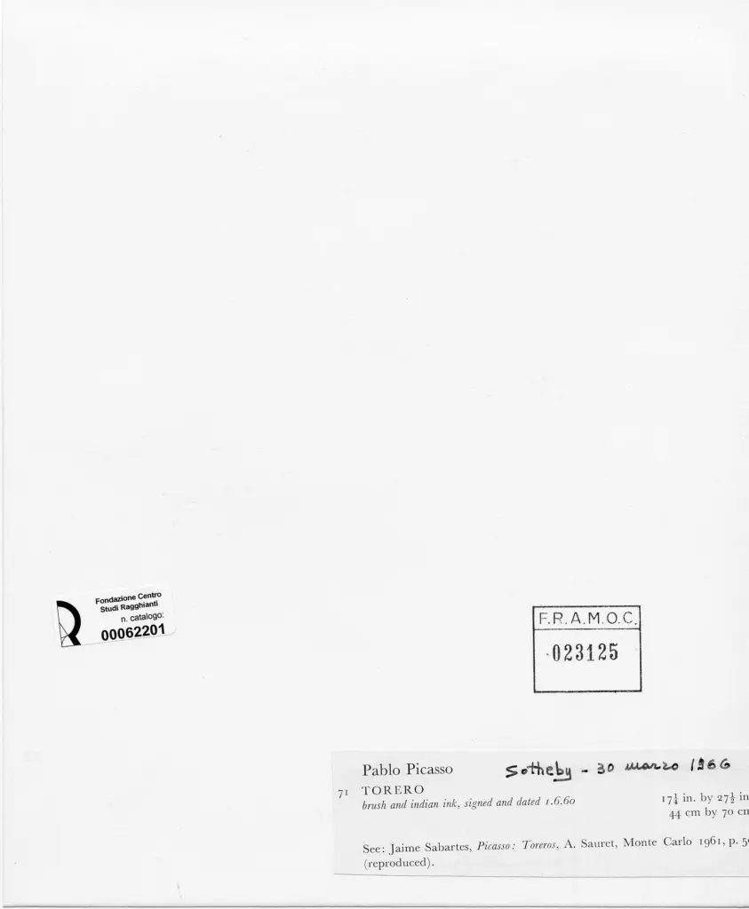 Anonimo , Picasso, Pablo - sec. XX - Torero , retro