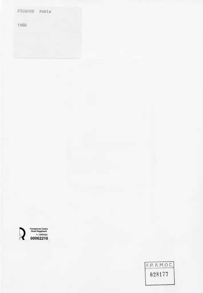 Anonimo , Picasso, Pablo - sec. XX - Nudo , retro