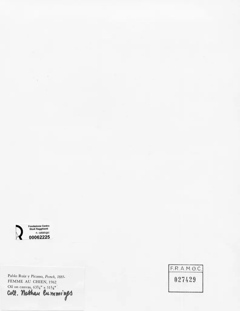 Anonimo , Picasso, Pablo - sec. XX - Femme au chien , retro