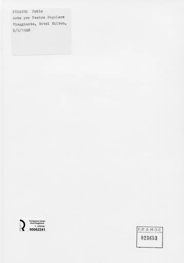 Anonimo , Picasso, Pablo - sec. XX - Ritratto , retro