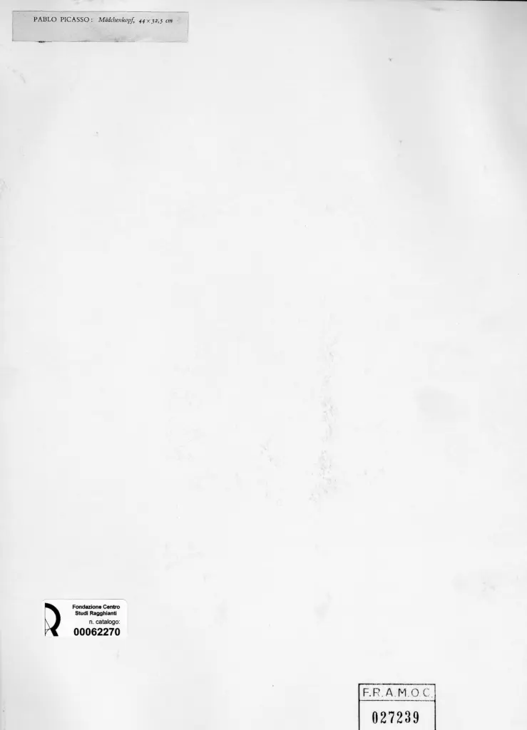 Anonimo , Picasso, Pablo - sec. XX - Madchenkopf , retro
