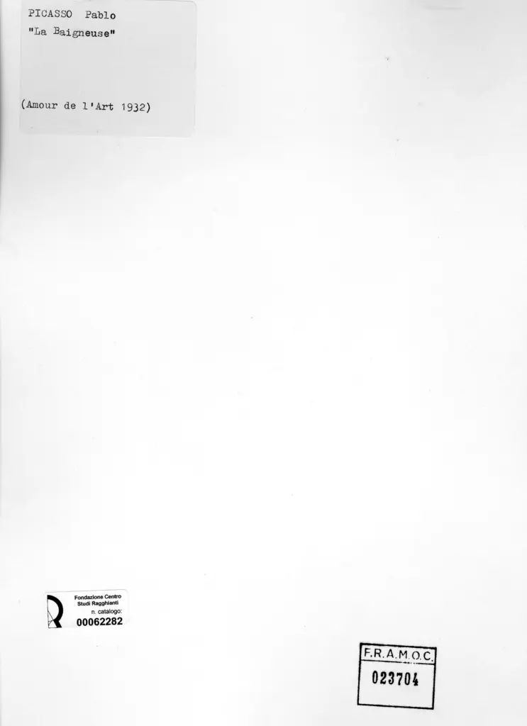 Anonimo , Picasso, Pablo - sec. XX - La Baigneuse , retro