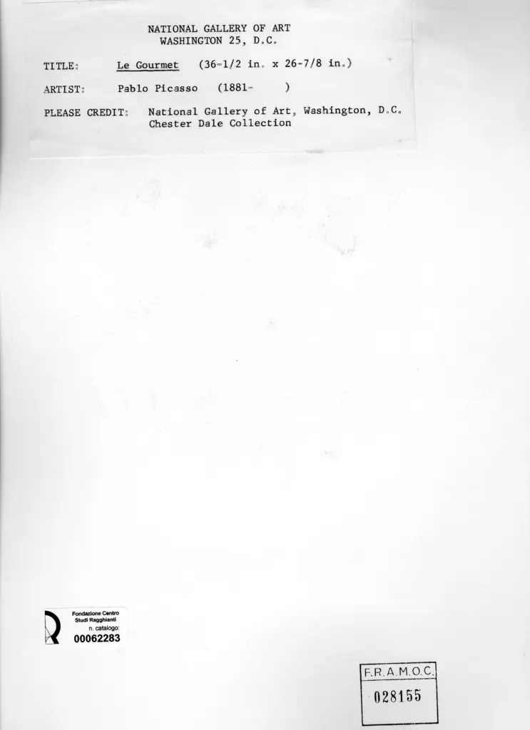 Anonimo , Picasso, Pablo - sec. XX - Le gourmet , retro