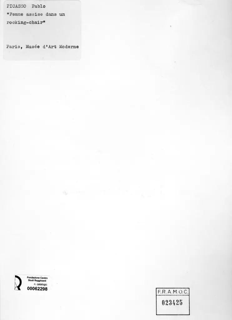 Anonimo , Picasso, Pablo - sec. XX - Femme assise dans un rocking-chair , retro