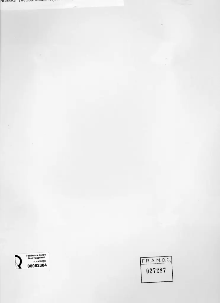 Anonimo , Picasso, Pablo - sec. XX - Two nude women , retro