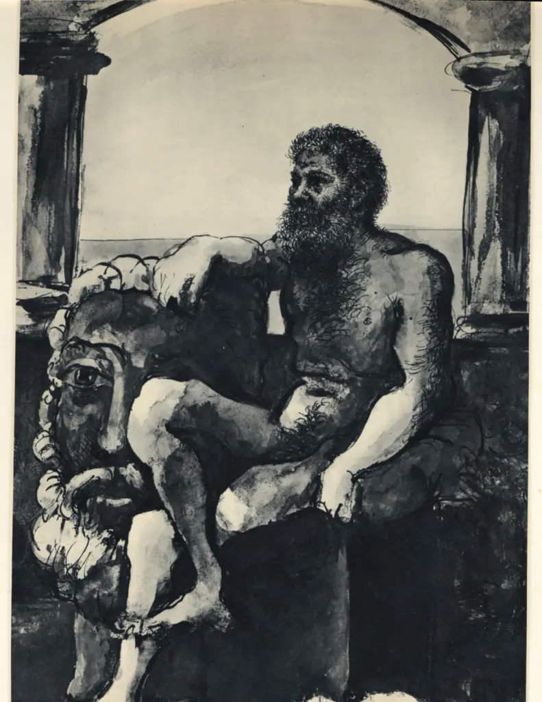 Anonimo , Picasso, Pablo - sec. XX - Au bord de la mer (particolare) , fronte