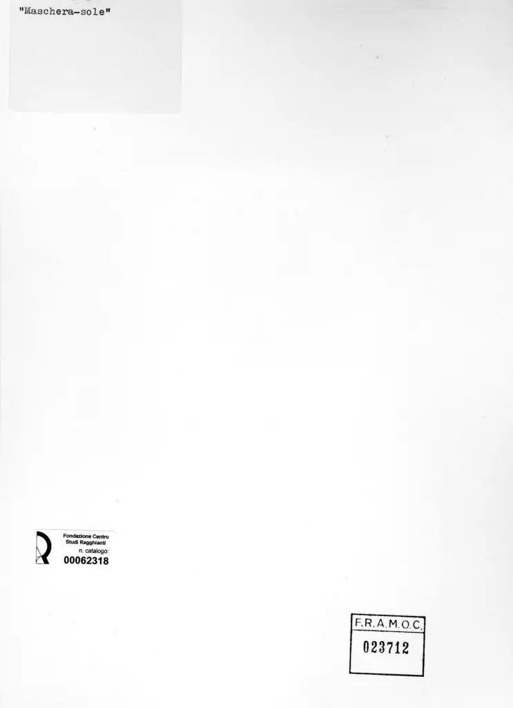 Anonimo , Picasso, Pablo - sec. XX - Maschera sole , retro