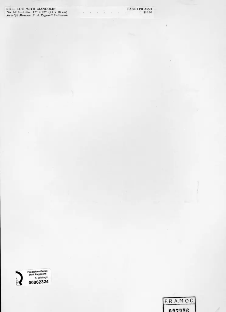 Anonimo , Picasso, Pablo - sec. XX - Still life with mandolin , retro