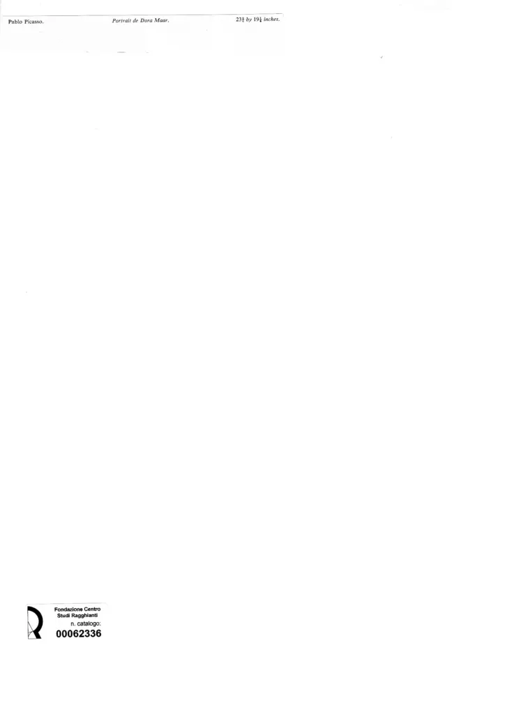 Anonimo , Picasso, Pablo - sec. XX - Portrait de Dora Maar , retro