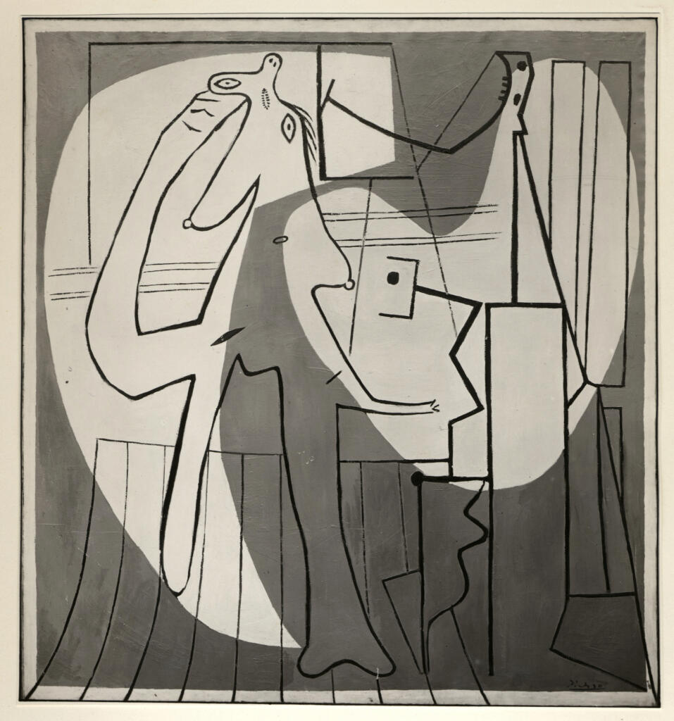 Anonimo , Picasso, Pablo - sec. XX - Il pittore con modella , fronte