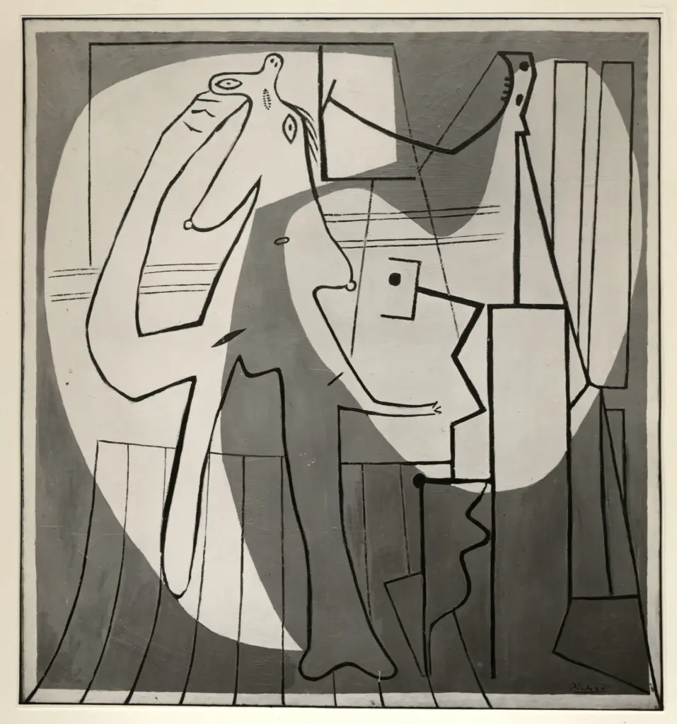 Anonimo , Picasso, Pablo - sec. XX - Il pittore con modella , fronte