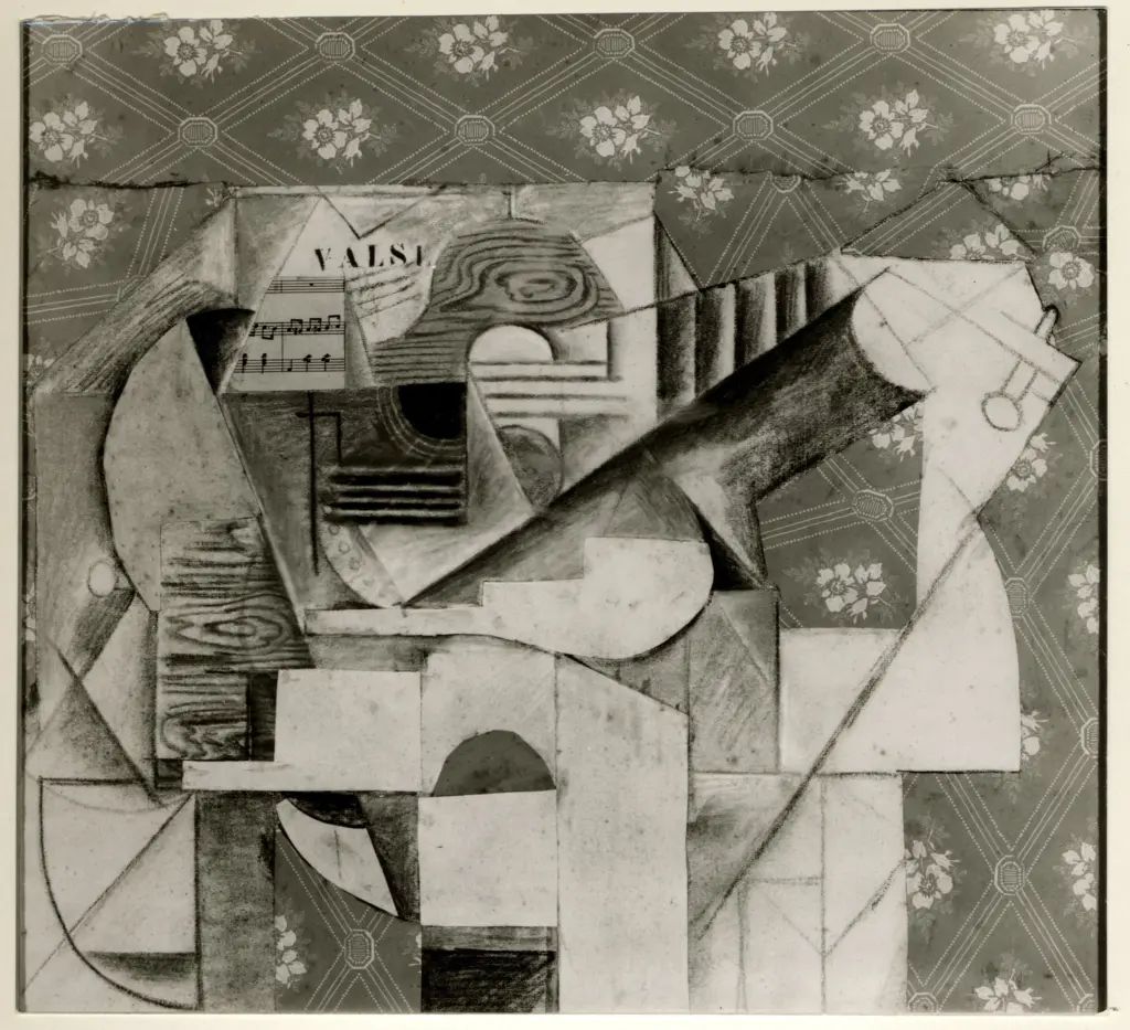 Rheinisches Bildarchiv , Picasso, Pablo - sec. XX - Chitarra e foglio di musica , fronte