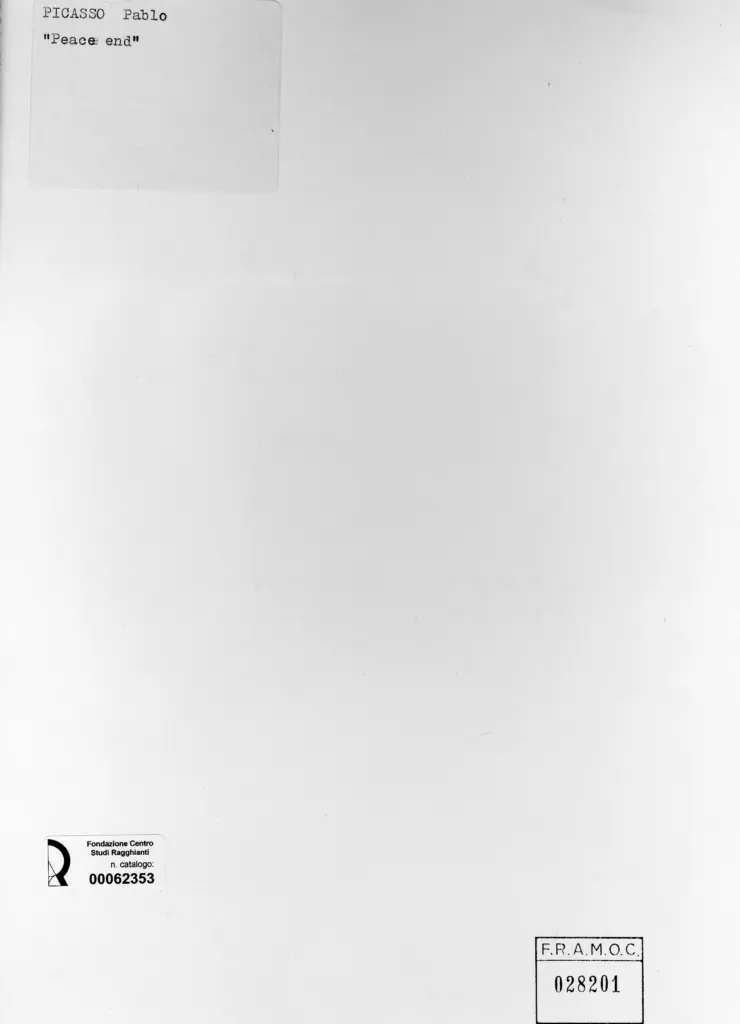 Anonimo , Picasso, Pablo - sec. XX - Peace end , retro
