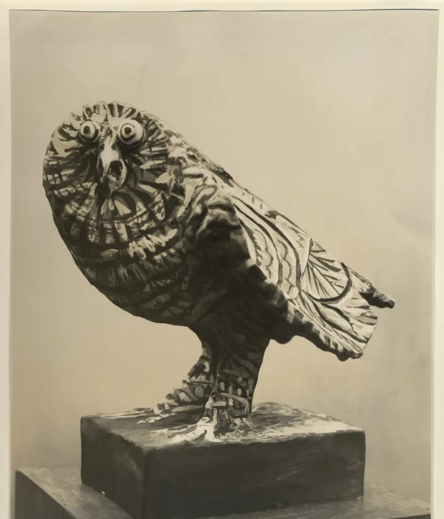 Anonimo , Picasso, Pablo - sec. XX - Gufo rosso e nero , fronte