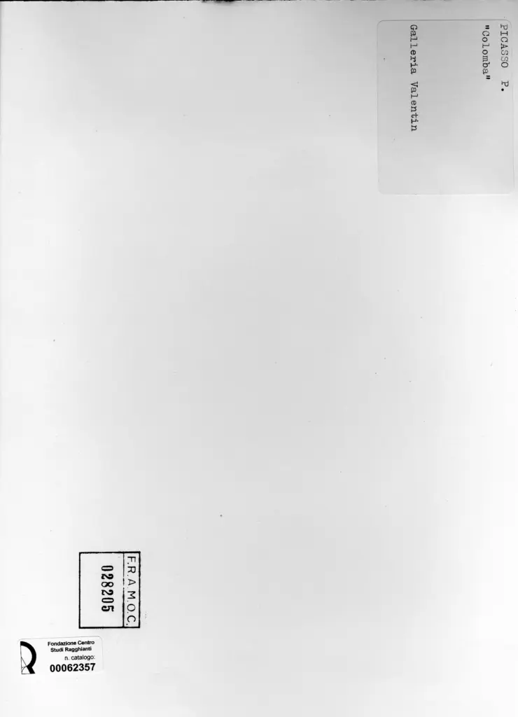 Anonimo , Picasso, Pablo - sec. XX - Colomba , retro