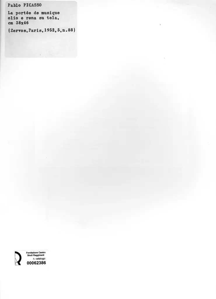 Anonimo , Picasso, Pablo - sec. XX - La port&eacute;e de musique , retro