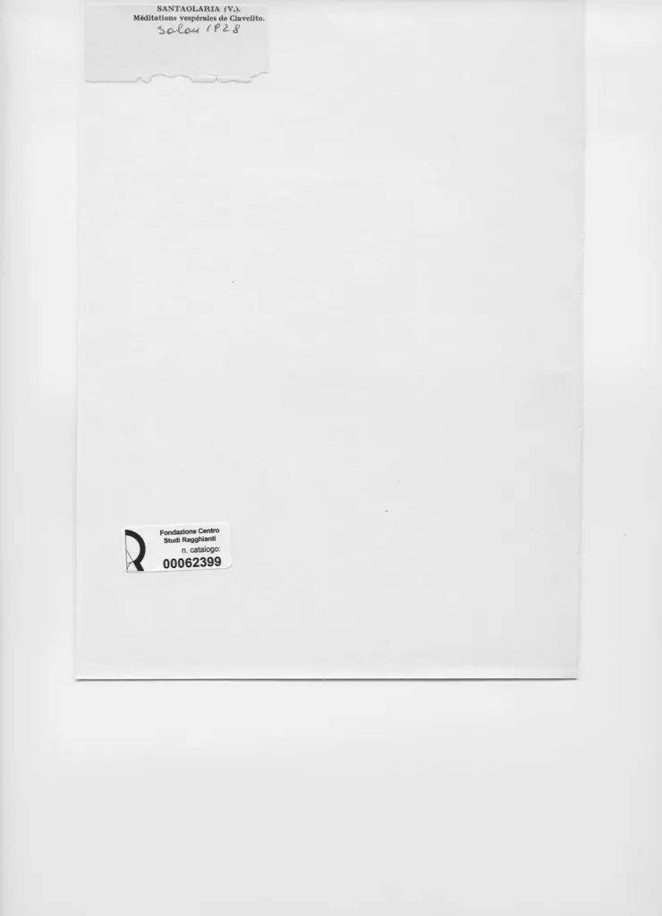 Anonimo , Santaolaria, V. - sec. XX - M&eacute;ditations vesp&eacute;rales de Clavelito , retro