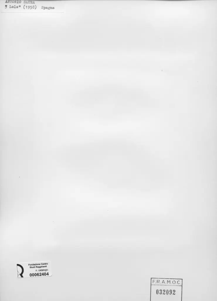 Anonimo , Saura, Antonio - sec. XX - 5 Lola , retro