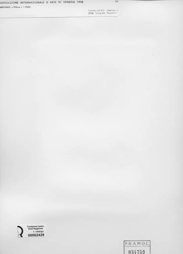 Giacomelli , Tapies, Antonio - sec. XX - Pittura , retro