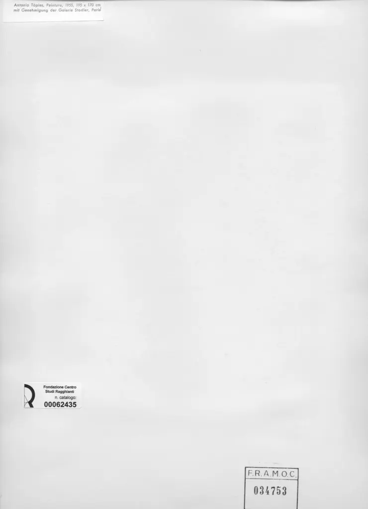 Anonimo , Tapies, Antonio - sec. XX - Peinture , retro