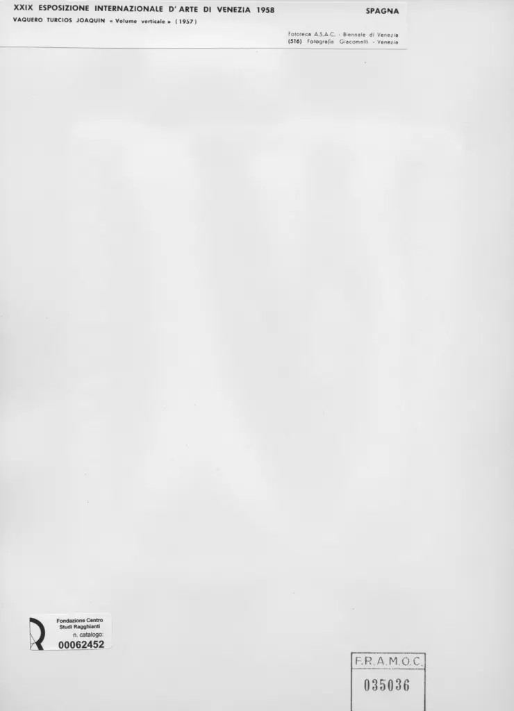 Giacomelli , Vaquero Turcios, Joaquim - sec. XX - Volume verticale , retro